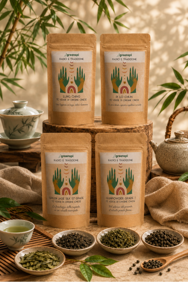 Selezione di tè verdi cinesi del rituale Radici e Tradizione Greenspi